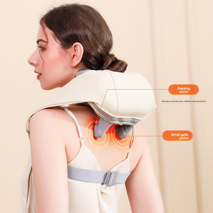 Master's Hand Shoulder and Neck Massager, Cervical Spine and Head Massager, Simulated Human Hand Kneading, Hot Compress, Multi-Functional Massage Shawl
